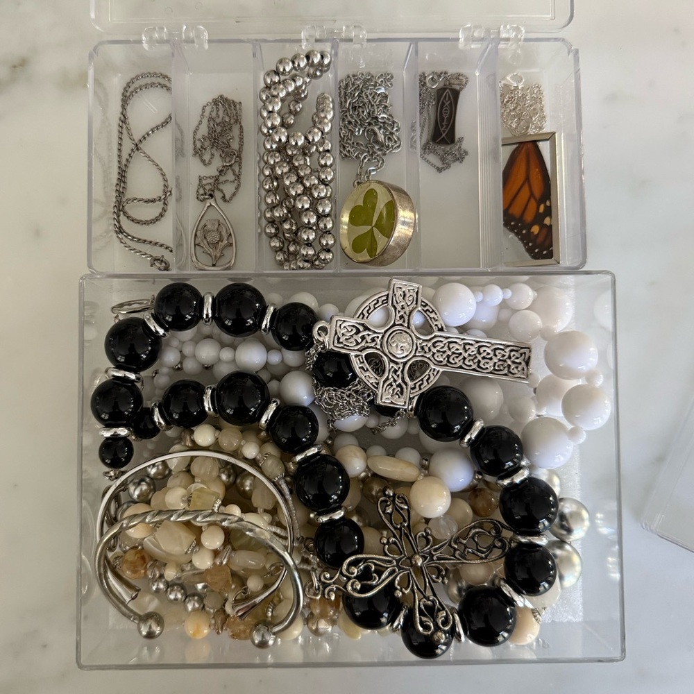 Vintage Silver Necklace & Bracelet Jewelry Lot